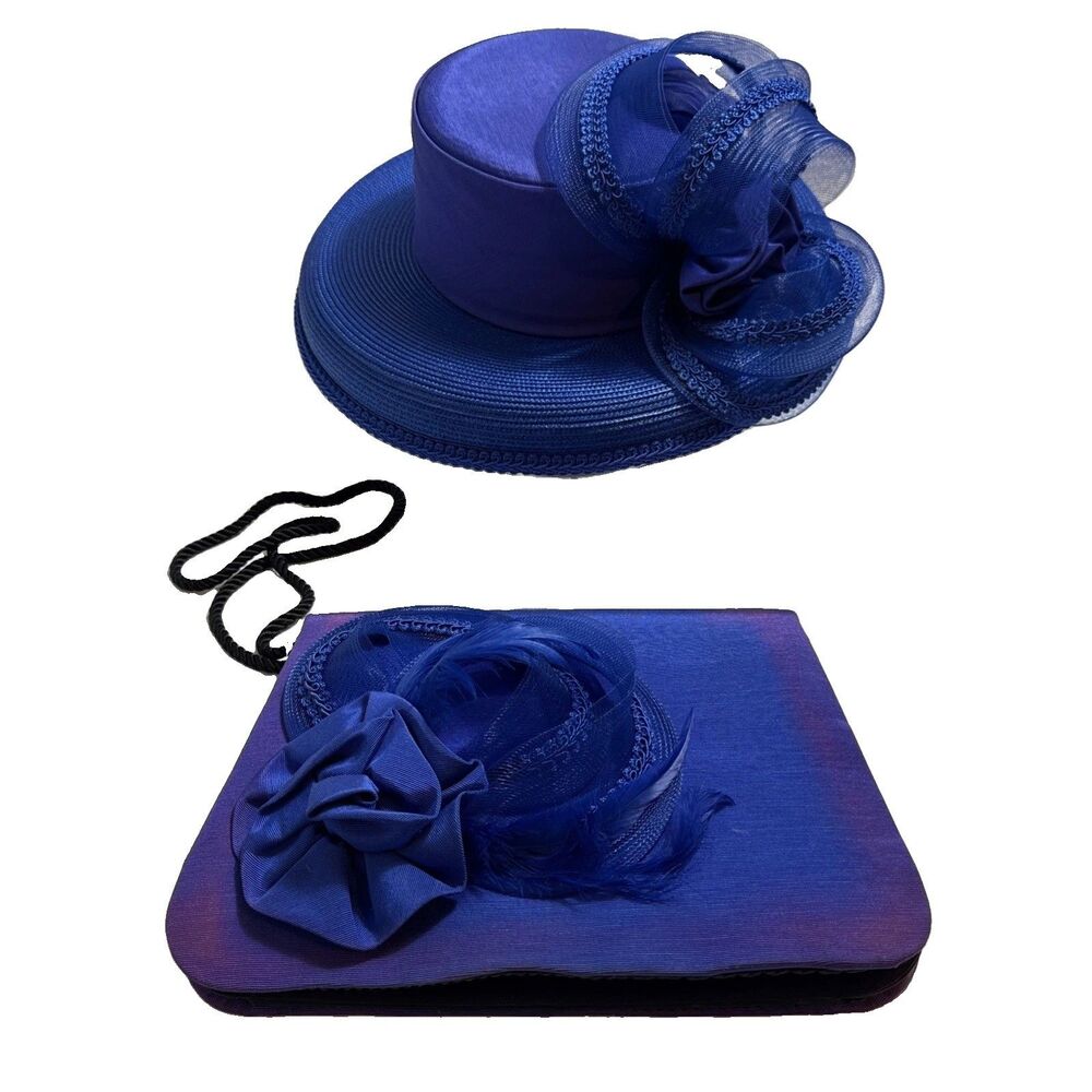 Whittall & Shon Hat And Purse Blue Size 7 Toole & Feathers